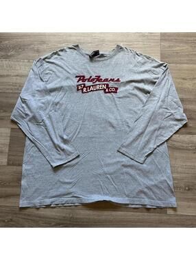 Vintage 90’s Polo  Ralph Lauren Red Grey long sleeve XXXL